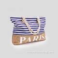 Blue Striped Cotton Rope Tote